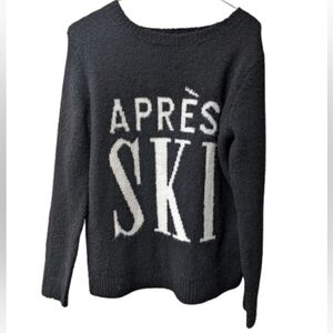 Cupcakes and Cashmere Ski Black Soft Cozy Fuzzy Sweater/XS